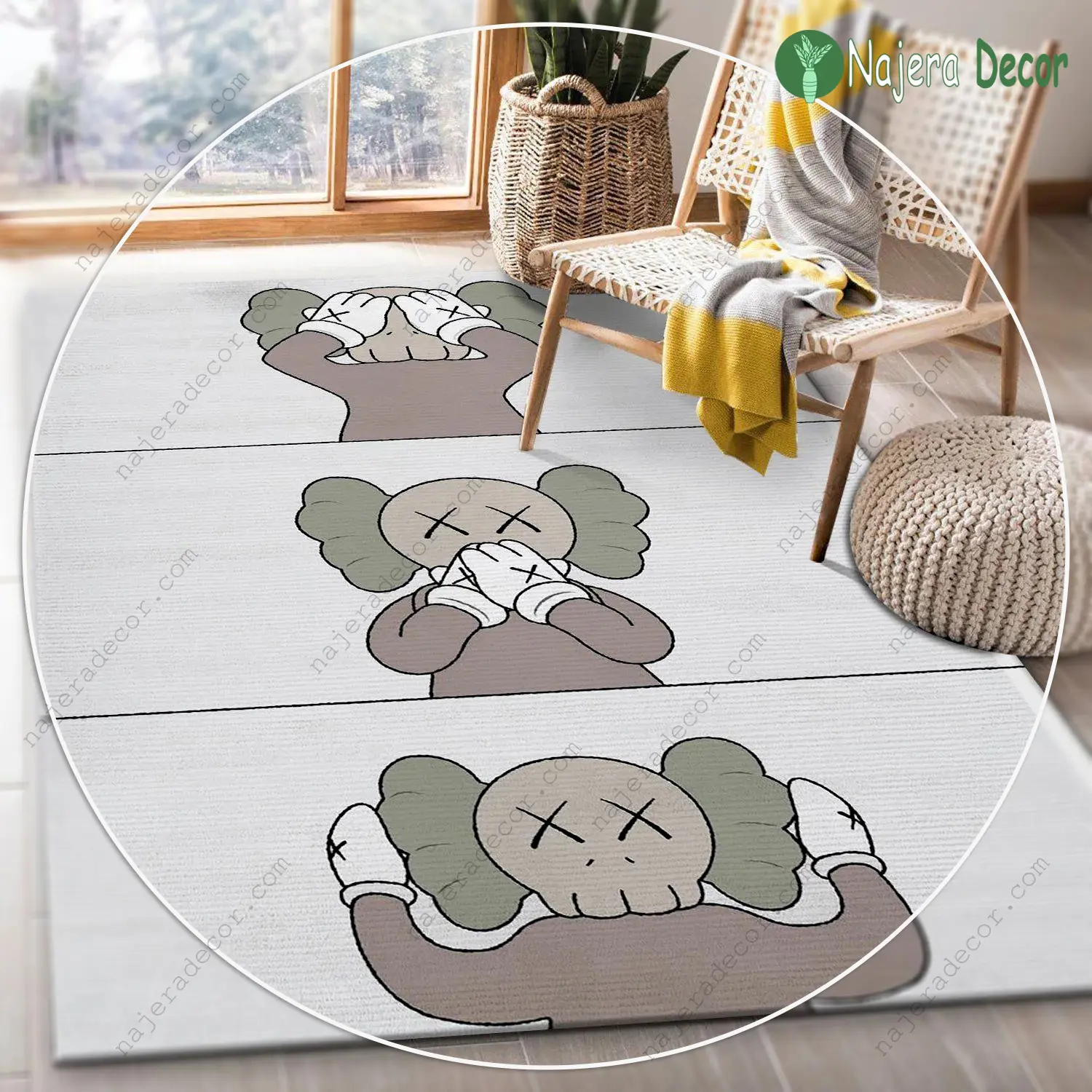 Kaws area rug living room rug carpet floor decor home decor